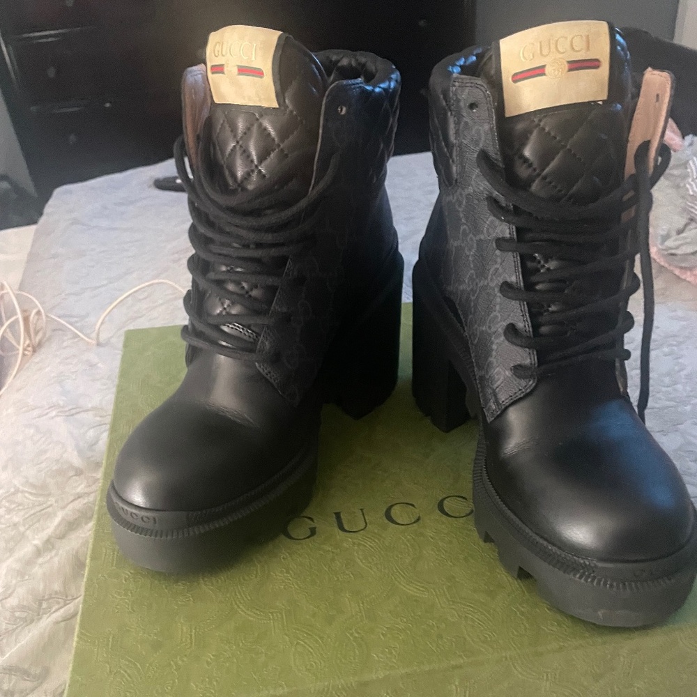 Gucci combat boots ( worn once)